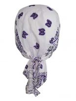 Bandana Cap Old School lila dunkel weiß