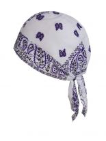 Bandana Cap Old School lila dunkel weiß