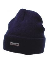 Rollmütze gestrickt blau mit Thinsulate Futter
