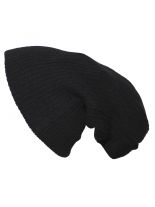 Slouch Strickmütze Beanie lang schwarz