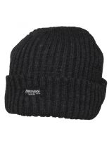 Rollmütze grob gestrickt schwarz gefüttert