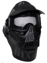Gesichtsmaske Vollschutz schwarz mit Gitter