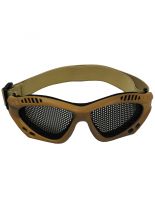 Airsoftbrille beige mit Gittereinsatz