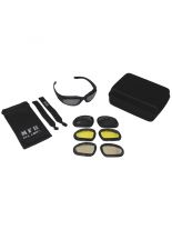 Sportbrille schwarz mit 3 Ersatzgläser