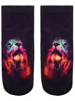 Sneaker Socken bedruckt Löwe bunt