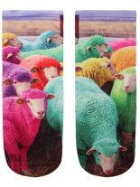 Sneaker Socken bedruckt Schafe bunt