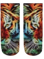 Sneaker Socken bedruckt Tiger bunt
