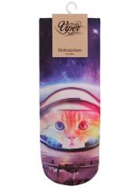 Sneaker Socken bedruckt Astronautenkatze