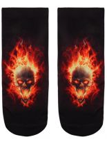 Sneaker Socken bedruckt Skull Fammen