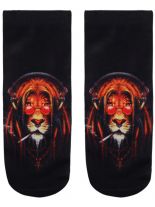 Sneaker Socken bedruckt rauchender Löwe