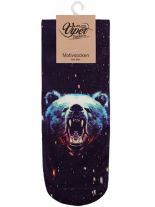 Sneaker Socken bedruckt brüllender Bär