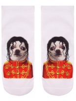Sneaker Socken bedruckt Michael Jackson Dog