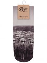 Sneaker Socken bedruckt Schafe schwarz weiß