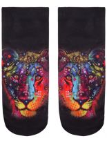 Sneaker Socken bedruckt Löwe bunt