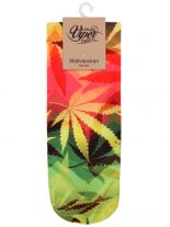 Sneaker Socken bedruckt Hanfblätter bunt