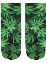 Sneaker Socken bedruckt Hanfblätter