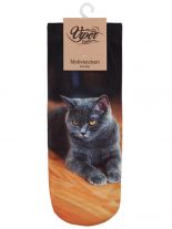 Sneaker Socken bedruckt schwarze Katze