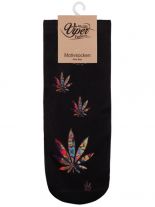 Sneaker Socken bedruckt Hanf schwarz