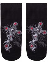 Sneaker Socken bedruckt Kreuz