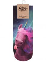 Sneaker Socken bedruckt Einhorn pink