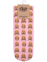 Sneaker Socken bedruckt Emoji pink