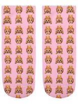 Sneaker Socken bedruckt Emoji pink