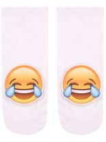 Sneaker Socken bedruckt Emoji lachend