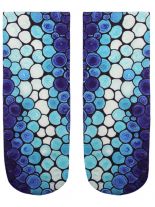 Sneaker Socken bedruckt Kunst blau