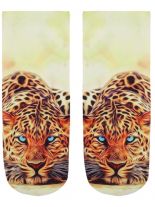 Sneaker Socken bedruckt Gepard liegend