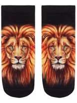 Sneaker Socken bedruckt Löwenkopf zeichnung
