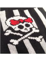 Socken Skull Girl gestreift weiß