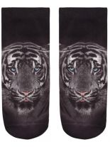 Sneaker Socken bedruckt Tiger schwarz weiß