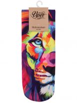 Sneaker Socken bedruckt Löwenkopf Kunstdruck