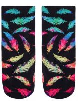 Sneaker Socken bedruckt Federn bunt