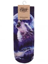 Sneaker Socken bedruckt heulender Wolf