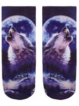 Sneaker Socken bedruckt heulender Wolf