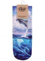 Sneaker Socken bedruckt springender Delphin