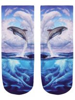 Sneaker Socken bedruckt springender Delphin