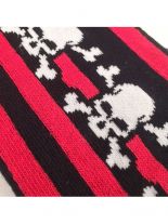 Socken Pirat schwarz rot gestreift medium