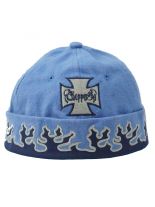Coco Cap hellblau Flammen und Kreuz