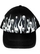 Trucker Cap Totenköpfe mit Flammen