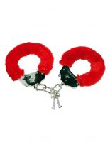 Handschellen mit Fell rot
