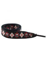 Schnürsenkel Skulls Karo rot schwarz breit