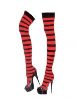 Overknees schwarz rot gestreift