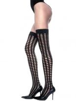 Overknees gelöchert