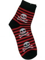 Socken Totenkopf gestreift