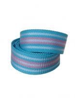 Textil Gürtel blau pink und weiß
