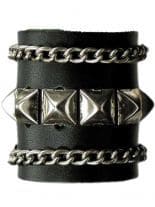 Leder Armband Pyramidenniete Kette