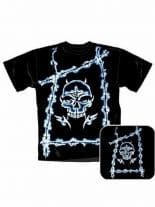 T-Shirt Totenkopf mit Stacheldraht