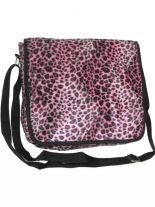 Webpelztasche Leopard rosa